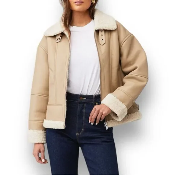 HEARTLOOM Women’s Matin Sherpa Jacket Coat in the Size Large - Picture 2 of 14